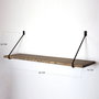 Hanah Home Wr038 Estante de Pared de Madera y Metal Nogal y Negro